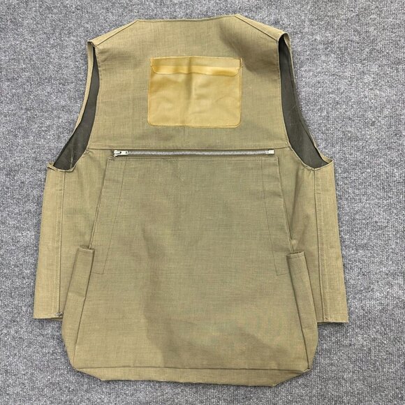 VTG Storm Pruf Japan Vest Mens M Beige Fishing Zip Up Pockets - Picture 2 of 10